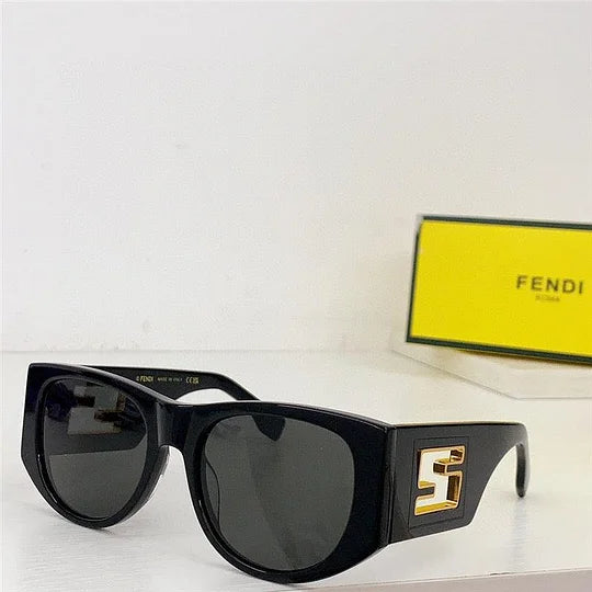 Fendi BAGUETTE FE 40109 I 01A Oval Sunglasses Women's
