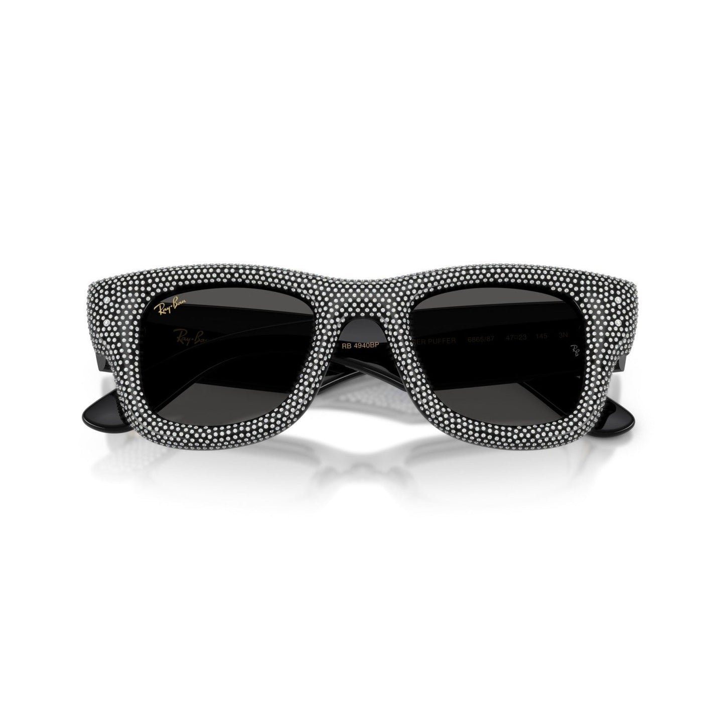 Ray-Ban RB 4940BP Wayfarer Puffer 686587 Pavé Nero E Strass | Occhiale Da Sole Unisex