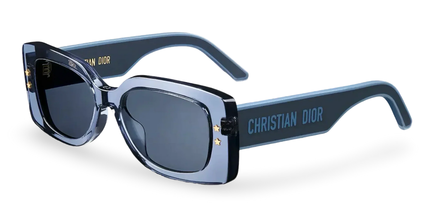 Dior Occhiali Da Sole Rettangolari Blu Trasparente