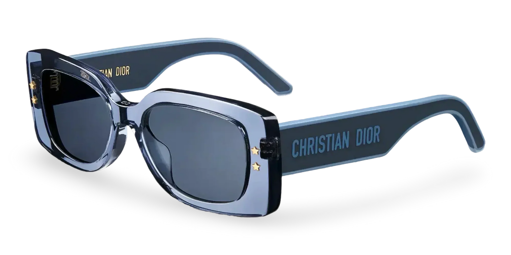 Dior Occhiali Da Sole Rettangolari Blu Trasparente
