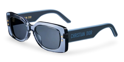 Dior Occhiali Da Sole Rettangolari Blu Trasparente