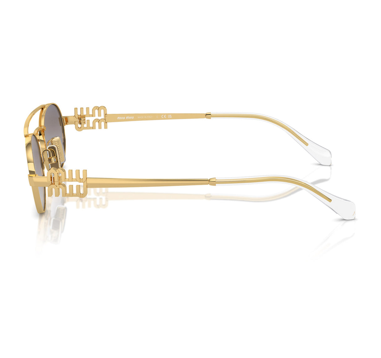 Miu Miu MU54ZS Oval Gold-Black Frame 53mm Women's Sunglasses