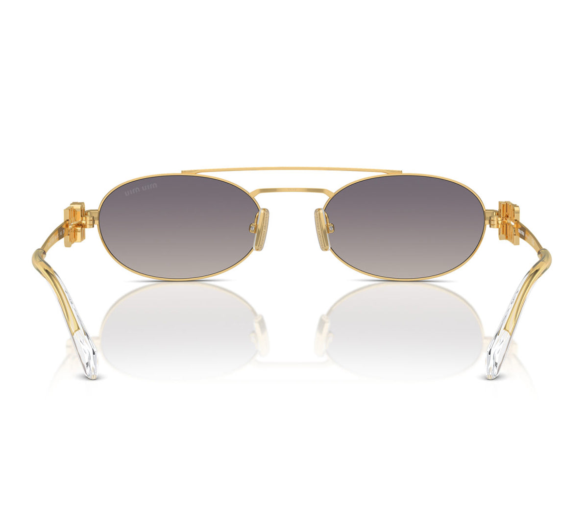 Miu Miu MU54ZS Oval Gold-Black Frame 53mm Women's Sunglasses