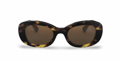 BVLGARI Occhiali Da Sole Ovali Marroni Effetto Tartarugato