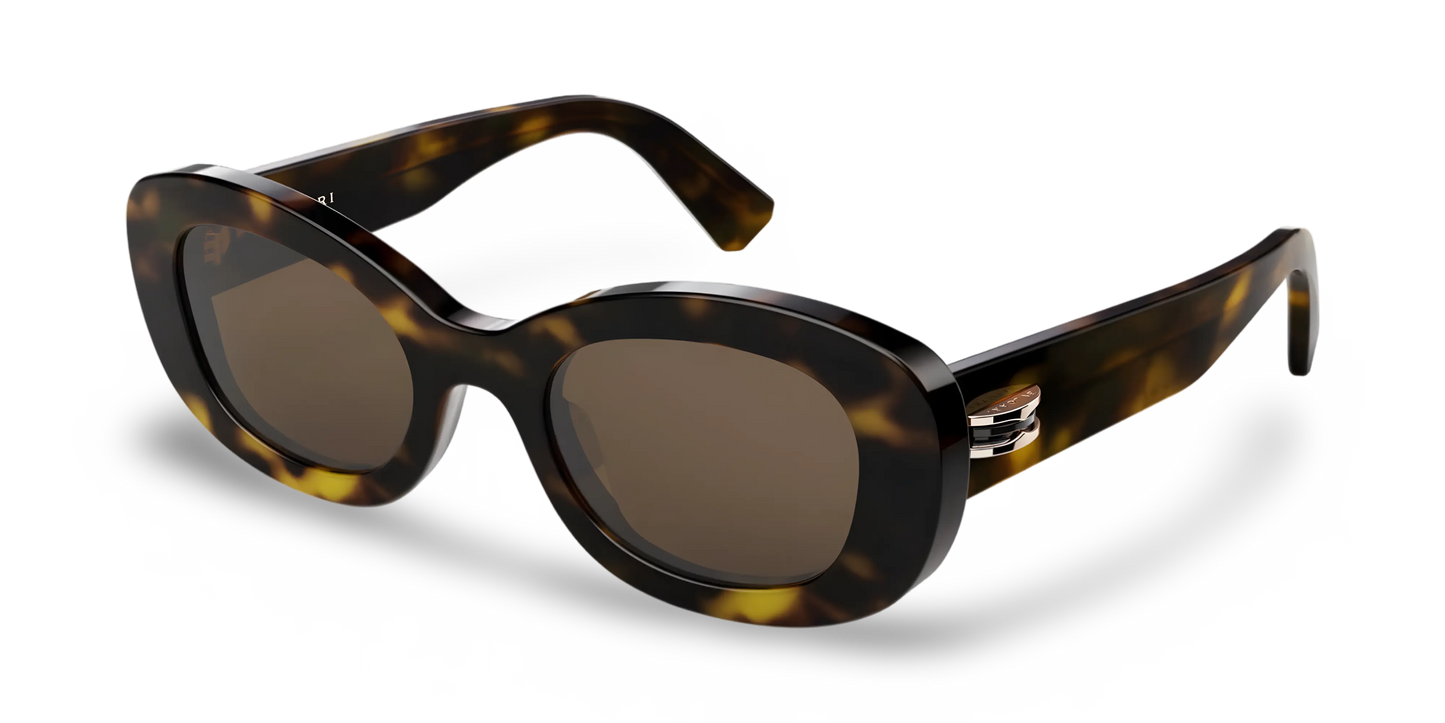 BVLGARI Occhiali Da Sole Ovali Marroni Effetto Tartarugato