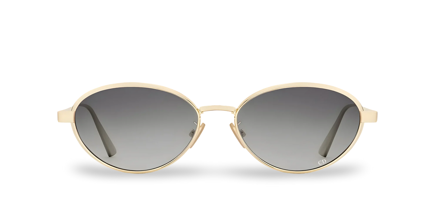 Dior Occhiali Da Sole Ovali Oro con Lenti Sfumate Grigie