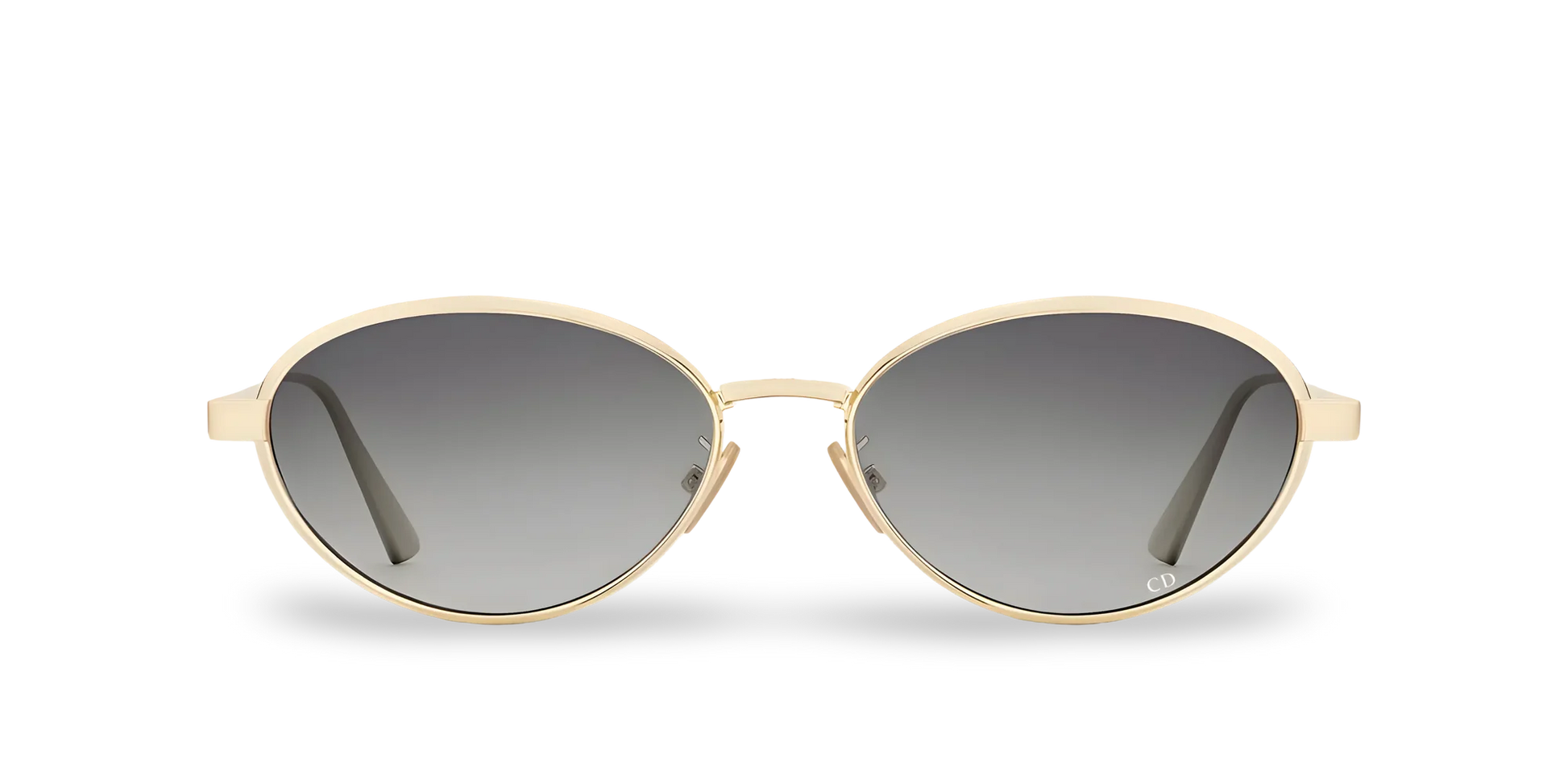 Dior Occhiali Da Sole Ovali Oro con Lenti Sfumate Grigie