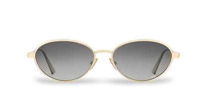 Dior Occhiali Da Sole Ovali Oro con Lenti Sfumate Grigie