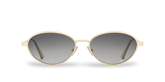 Dior Occhiali Da Sole Ovali Oro con Lenti Sfumate Grigie