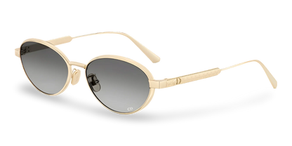 Dior Occhiali Da Sole Ovali Oro con Lenti Sfumate Grigie