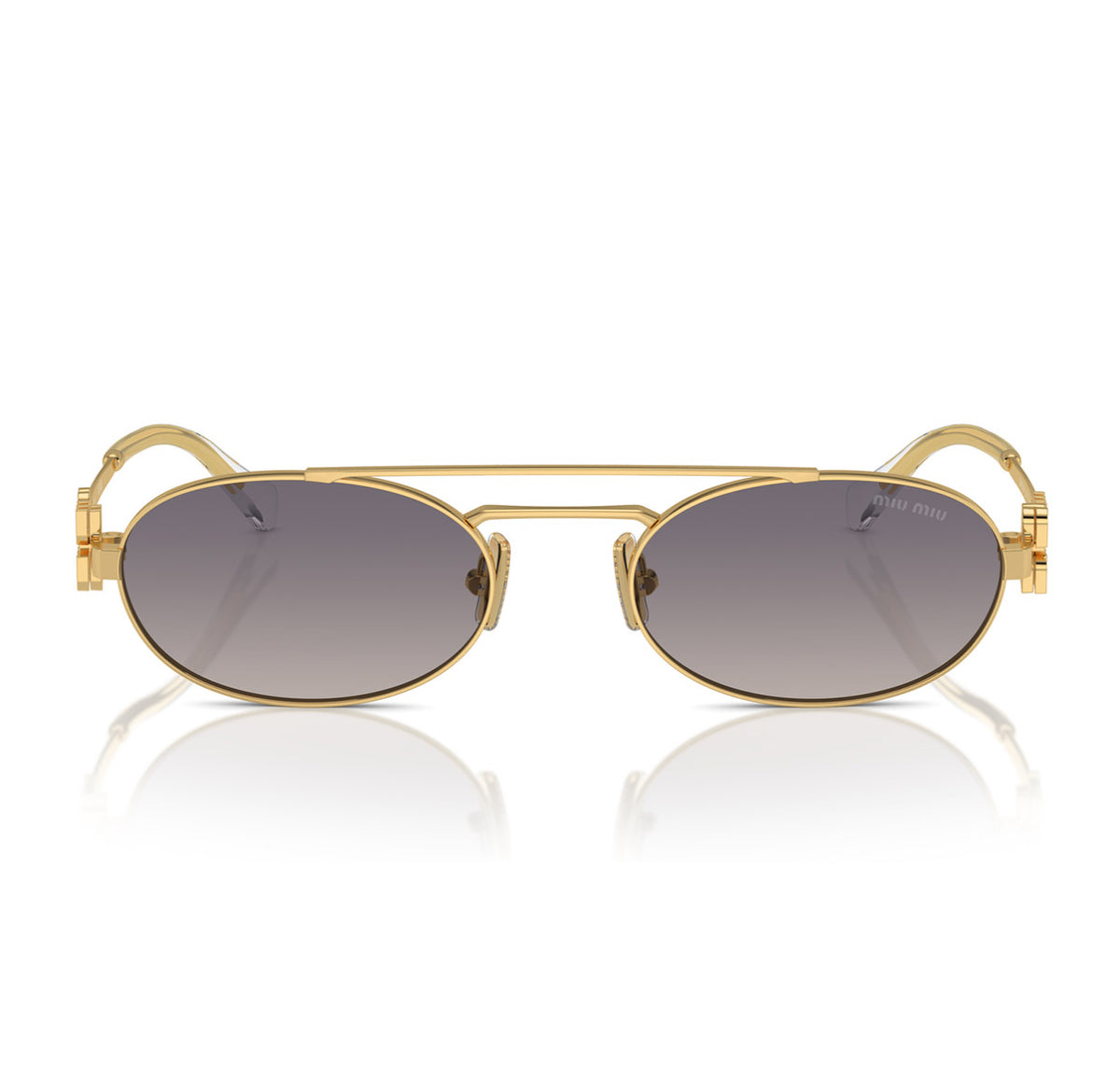 Miu Miu MU54ZS Oval Gold-Black Frame 53mm Women's Sunglasses