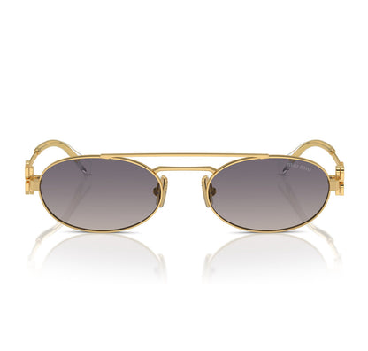 Miu Miu MU54ZS Oval Gold-Black Frame 53mm Women's Sunglasses