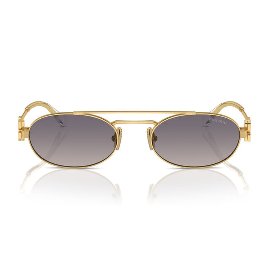 Miu Miu MU54ZS Oval Gold-Black Frame 53mm Women's Sunglasses