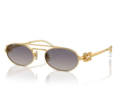 Miu Miu MU54ZS Oval Gold-Black Frame 53mm Women's Sunglasses