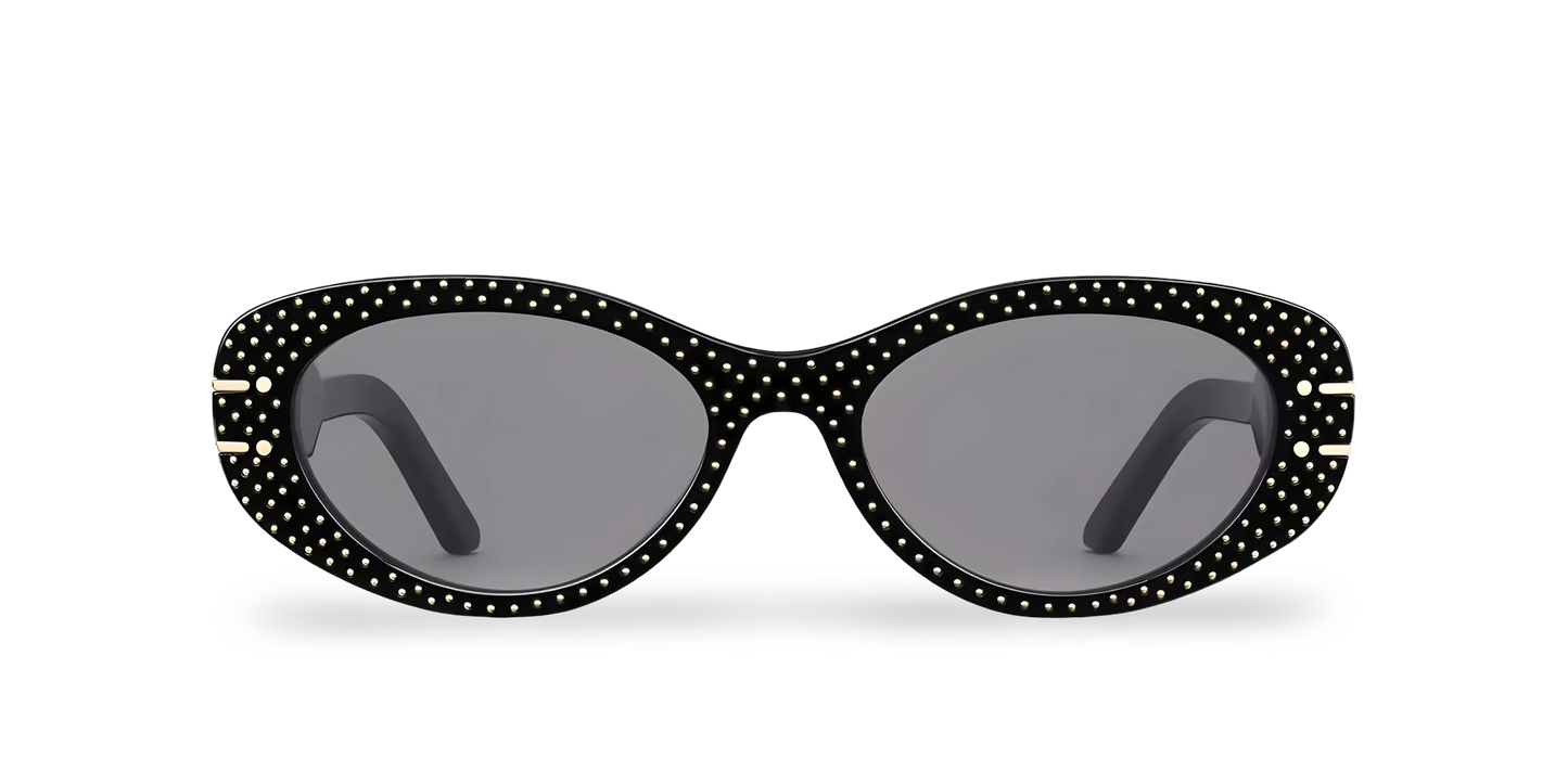 Dior Occhiali Da Sole Ovali Neri Con Borchie oro