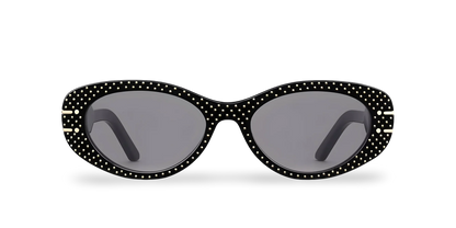 Dior Occhiali Da Sole Ovali Neri Con Borchie oro