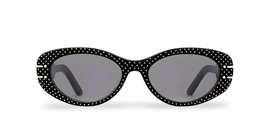 Dior Occhiali Da Sole Ovali Neri Con Borchie oro