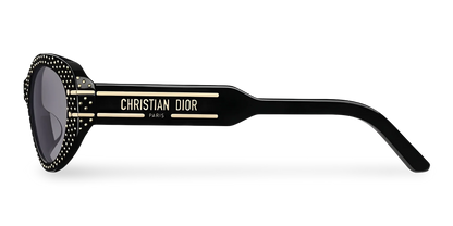 Dior Occhiali Da Sole Ovali Neri Con Borchie oro