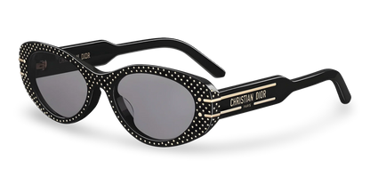 Dior Occhiali Da Sole Ovali Neri Con Borchie oro