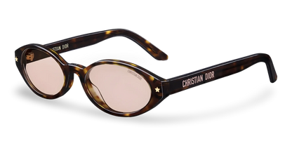 Dior Occhiali Da Sole Ovali Marroni Effetto Tartatugato