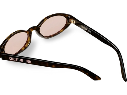 Dior Occhiali Da Sole Ovali Marroni Effetto Tartatugato