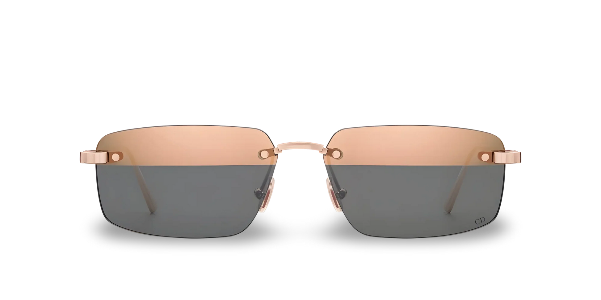 Dior Occhiali Da Sole Rettangolari Bicolore Nude Scuro e Grigio Specchiato