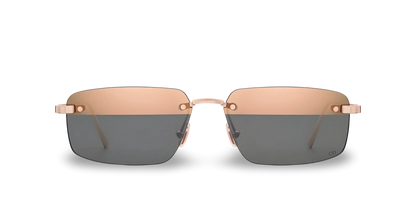 Dior Occhiali Da Sole Rettangolari Bicolore Nude Scuro e Grigio Specchiato