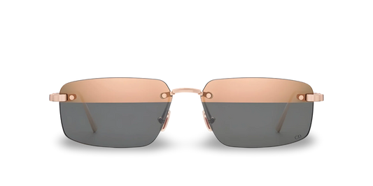 Dior Occhiali Da Sole Rettangolari Bicolore Nude Scuro e Grigio Specchiato