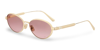 Dior Occhiali Da Sole Ovali Oro con Lenti Sfumate Rosa