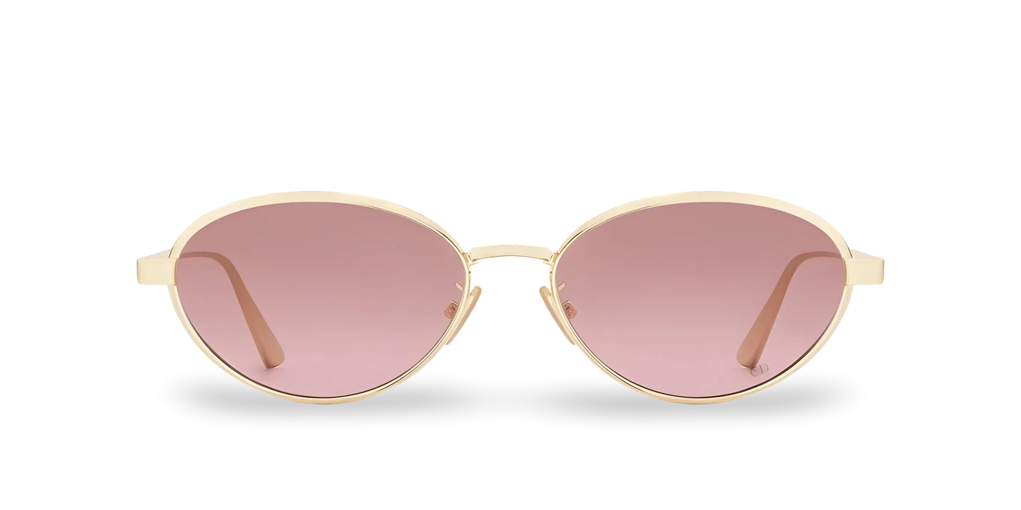Dior Occhiali Da Sole Ovali Oro con Lenti Sfumate Rosa