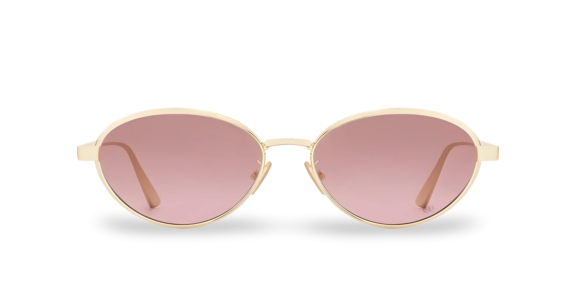 Dior Occhiali Da Sole Ovali Oro con Lenti Sfumate Rosa