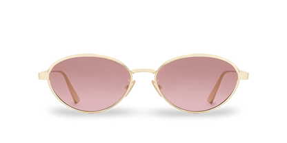 Dior Occhiali Da Sole Ovali Oro con Lenti Sfumate Rosa