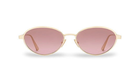 Dior Occhiali Da Sole Ovali Oro con Lenti Sfumate Rosa