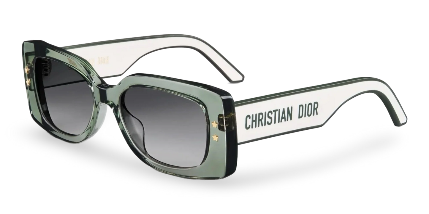 Dior Occhiali Da Sole Rettangolari Verde Trasparente