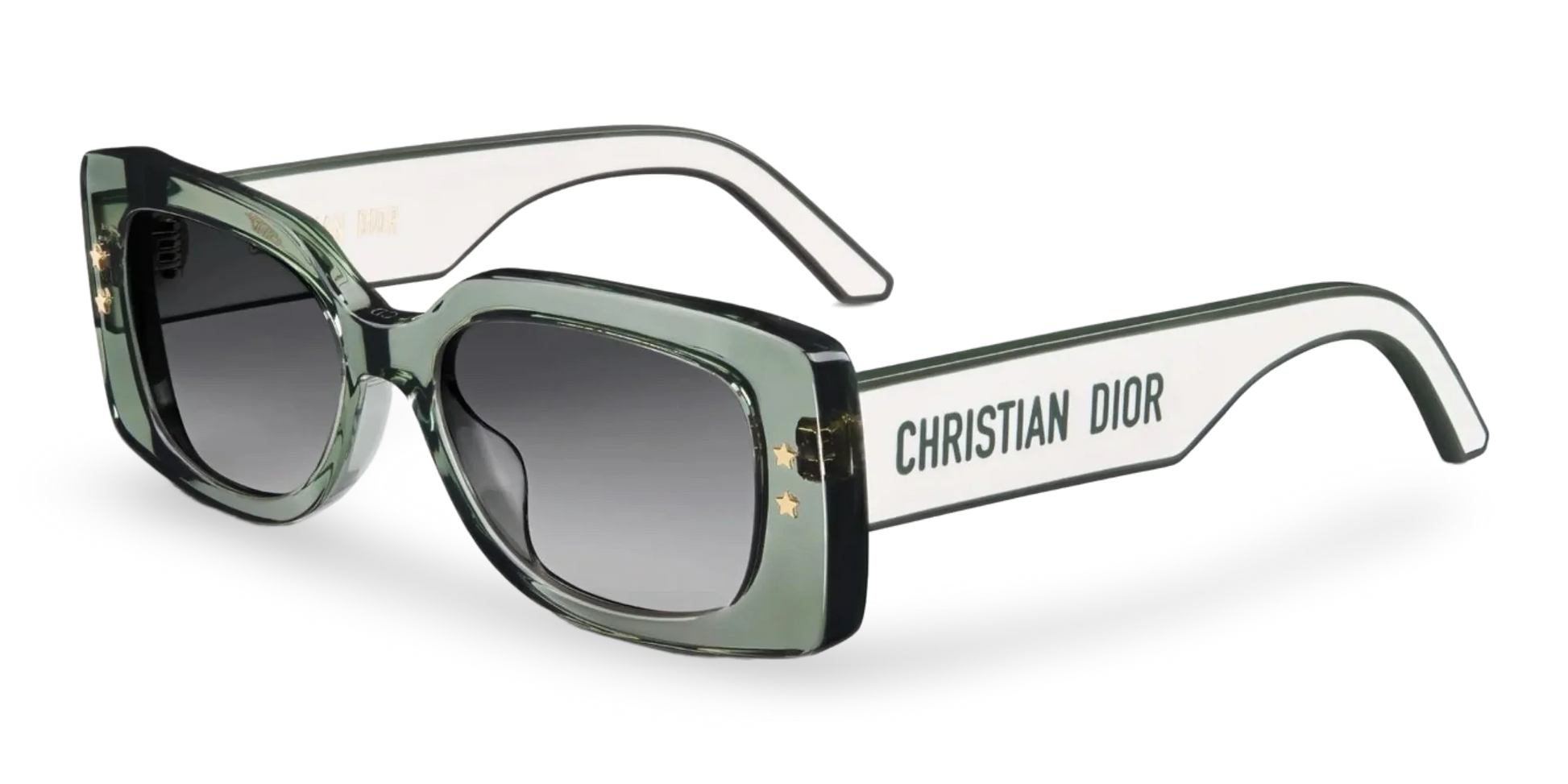 Dior Occhiali Da Sole Rettangolari Verde Trasparente