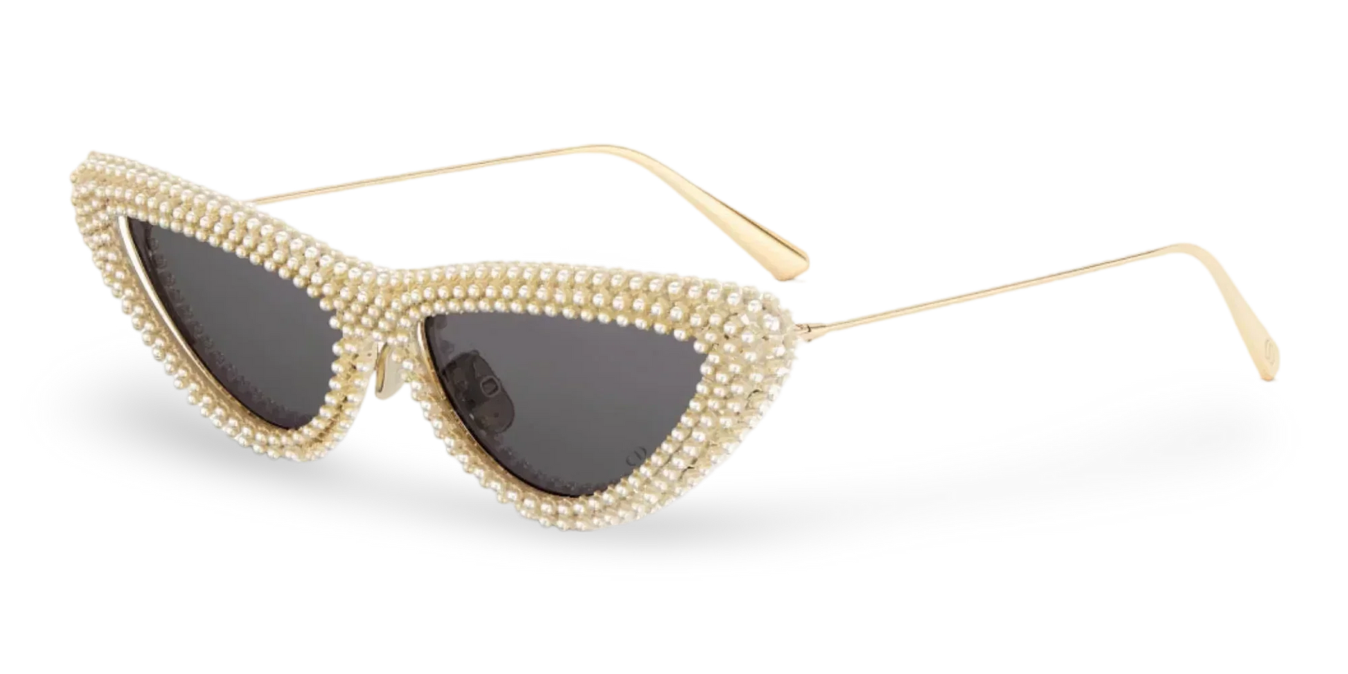 Dior Occhiali Da Sole a Farfalla Oro Con Perle Bianche
