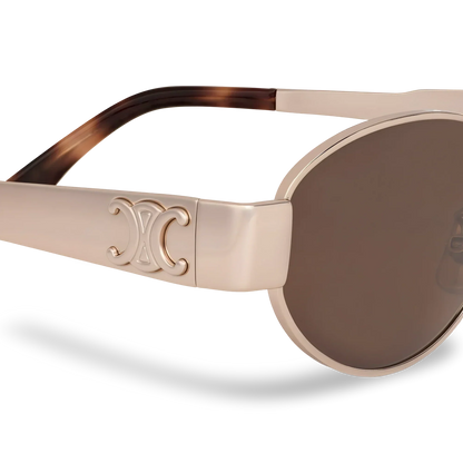 Celine Occhiali Da Sole Ovali Oro Rosa