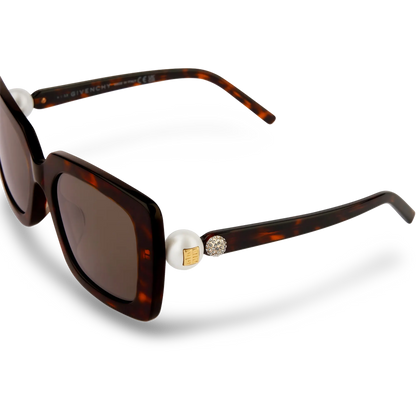 GIVENCHY Occhiali Da Sole Squadrati Marrone Effetto Tartatugato