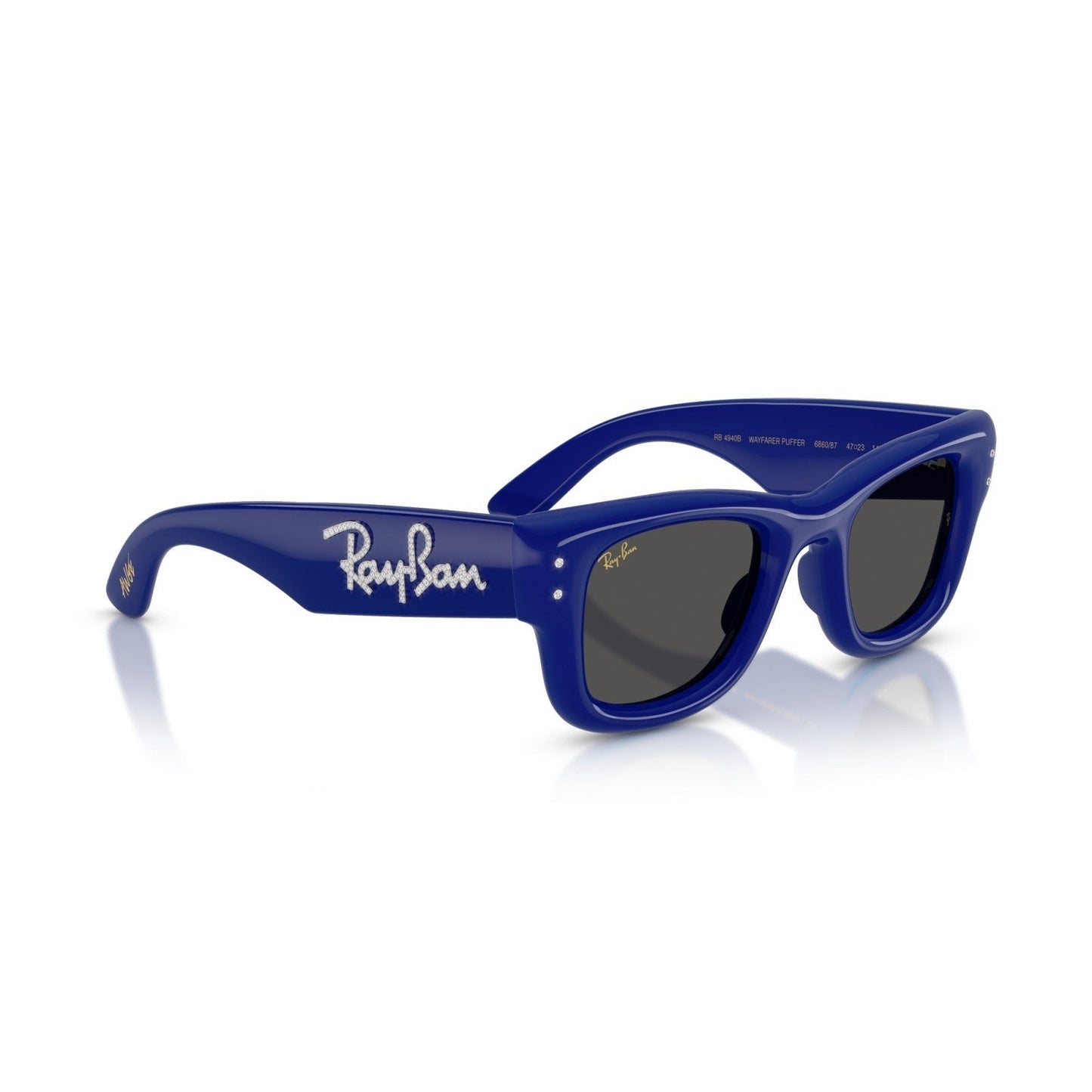 Ray-Ban RB 4940B Wayfarer Puffer 686087 Blu E Strass | Occhiale Da Sole Unisex