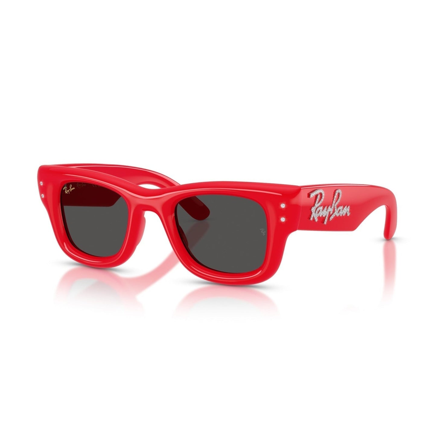 Ray-Ban RB 4940B Wayfarer Puffer 686187 Rosso E Strass | Occhiale Da Sole Unisex