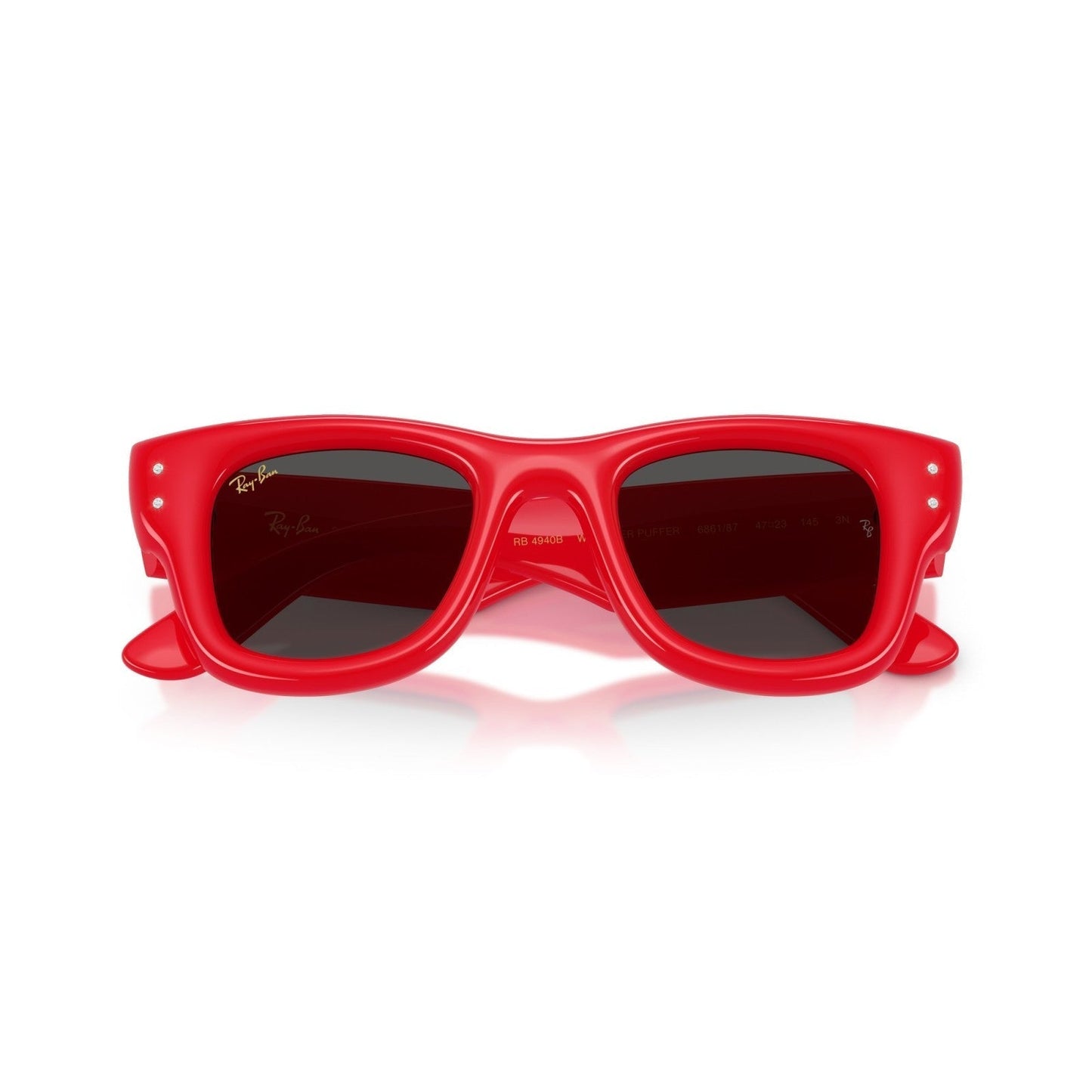 Ray-Ban RB 4940B Wayfarer Puffer 686187 Rosso E Strass | Occhiale Da Sole Unisex
