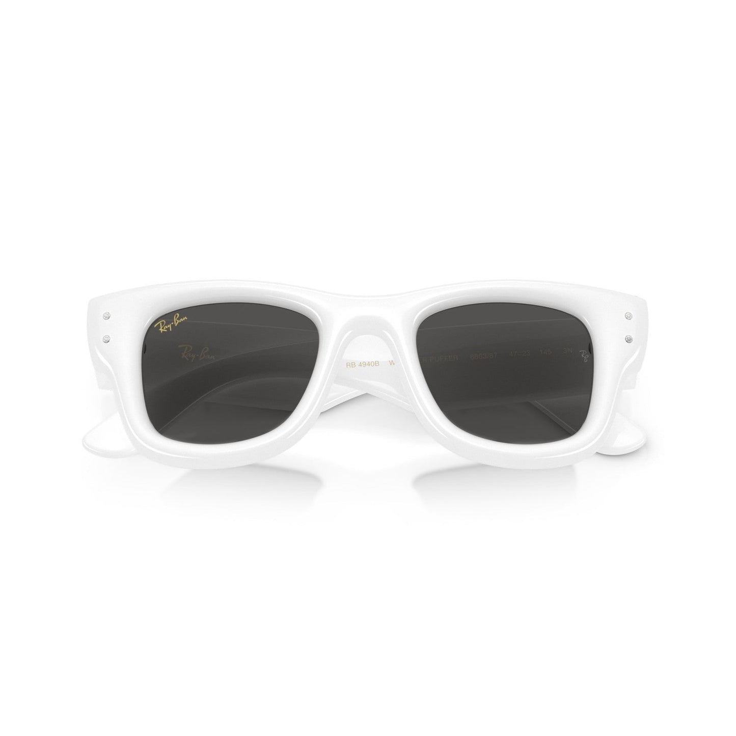 Ray-Ban RB 4940B Wayfarer Puffer 686387 Bianco E Strass | Occhiale Da Sole Unisex