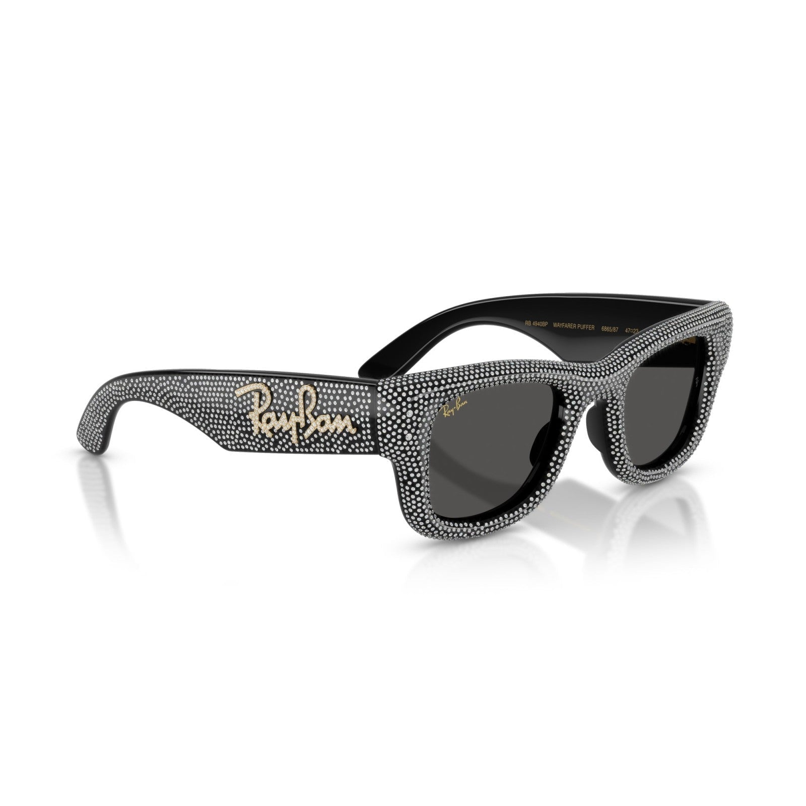 Ray-Ban RB 4940BP Wayfarer Puffer 686587 Pavé Nero E Strass | Occhiale Da Sole Unisex