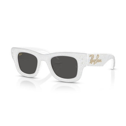 Ray-Ban RB 4940BP Wayfarer Puffer 686687 Pavé Bianco E Strass | Occhiale Da Sole Unisex