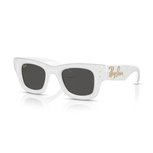 Ray-Ban RB 4940BP Wayfarer Puffer 686687 Pavé Bianco E Strass | Occhiale Da Sole Unisex
