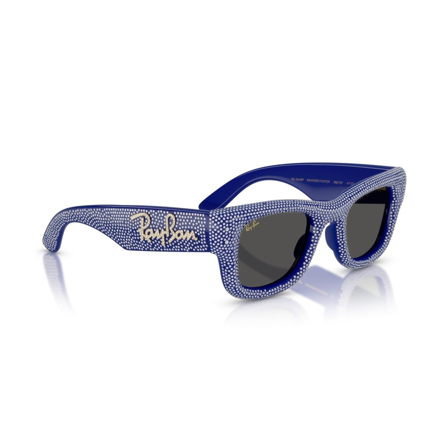 Ray-Ban RB 4940BP Wayfarer Puffer 686787 Pavé Blu E Strass | Occhiale Da Sole Unisex