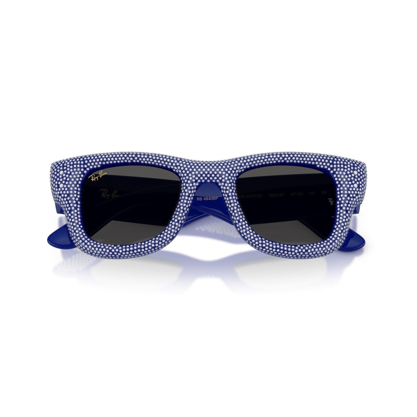 Ray-Ban RB 4940BP Wayfarer Puffer 686787 Pavé Blu E Strass | Occhiale Da Sole Unisex