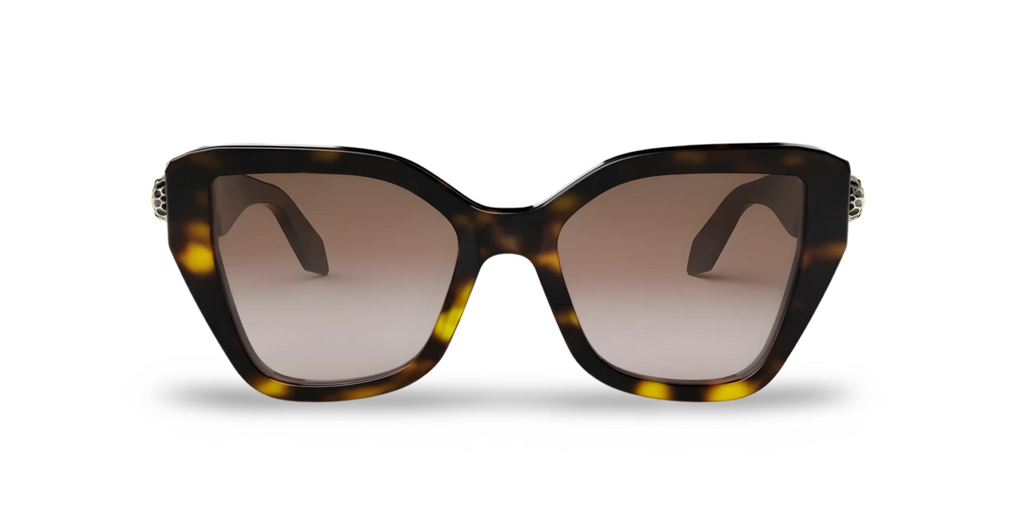 BVLGARI Occhiali Da Sole a Farfalla Marroni Effetto Tartarugato