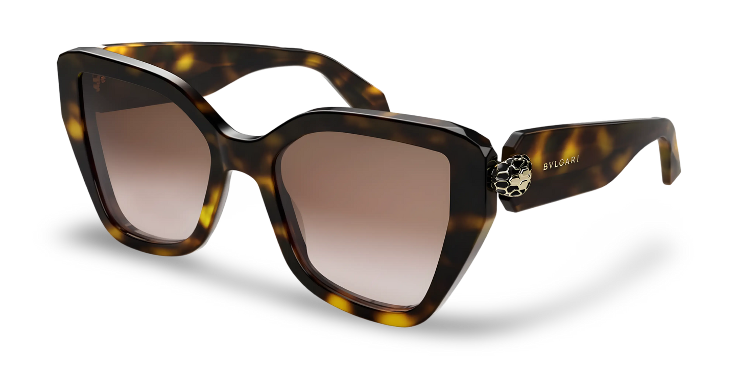 BVLGARI Occhiali Da Sole a Farfalla Marroni Effetto Tartarugato