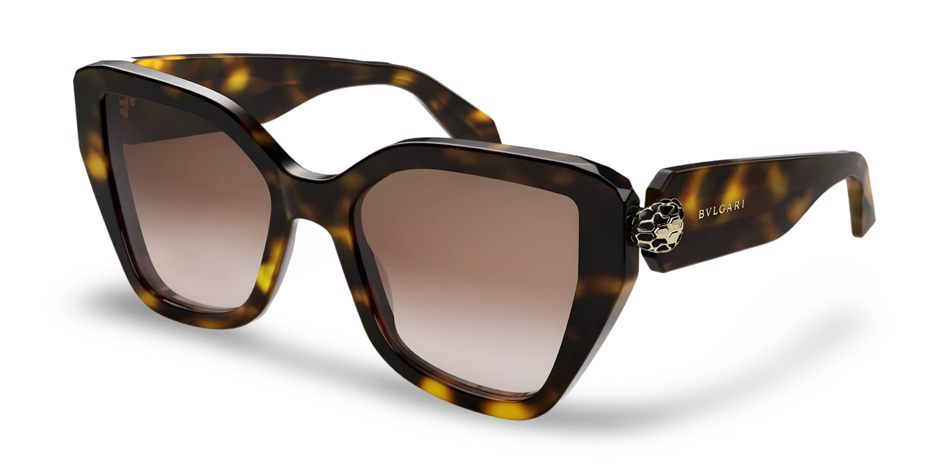 BVLGARI Occhiali Da Sole a Farfalla Marroni Effetto Tartarugato